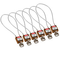 Brady Compact Cable Padlock Brown 40Cm Ka/6Pk Safety Padlocks - Compact Cable 195953