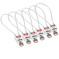 Brady Compact Cable Padlock White 40Cm Ka/6Pk Safety Padlocks - Compact Cable 195957