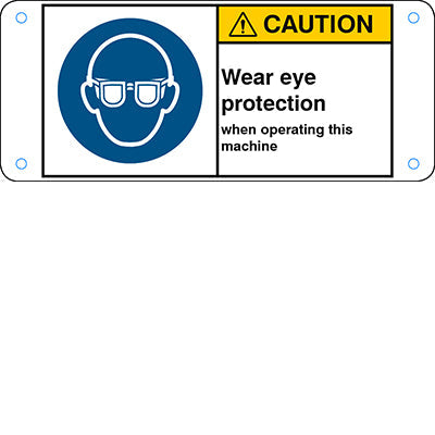 Brady M/M004/En422-Alu05-120X50/1-B ISO Safety Sign - Wear eye protection 302762