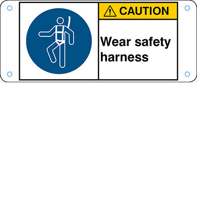 Brady M/M018/En285-Alu05-120X50/1-B ISO Safety Sign - Wear safety harness 302772