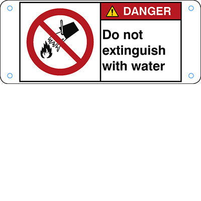 Brady P/P011/En160-Alu05-120X50/1-B ISO Safety Sign - Do not extinguish with water 302789