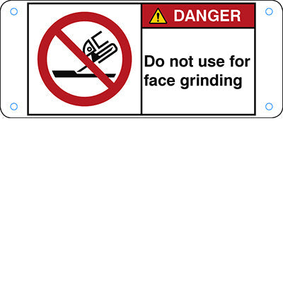 Brady P/P032/En165-Alu05-120X50/1-B ISO Safety Sign - Do not use for face grinding 302804