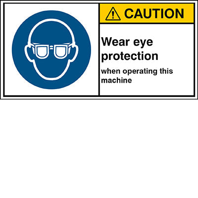 Brady M/M004/En422-Peul-100X50/1-B ISO Safety Sign - Wear eye protection 302860