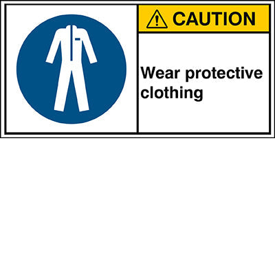 Brady M/M010/En68-Peul-100X50/1-B ISO Safety Sign - Wear protective clothing 302865