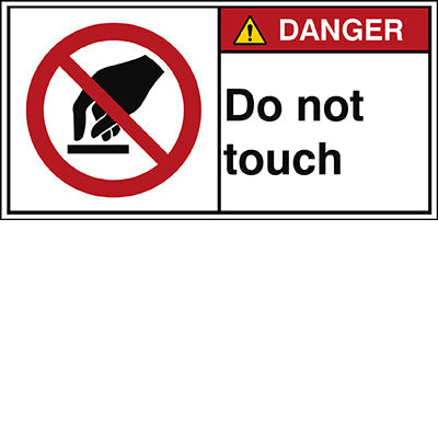 Brady P/P010/En164-Peul-100X50/1-B ISO Safety Sign - Do not touch 302886