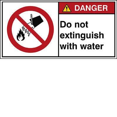 Brady P/P011/En160-Peul-100X50/1-B ISO Safety Sign - Do not extinguish with water 302887