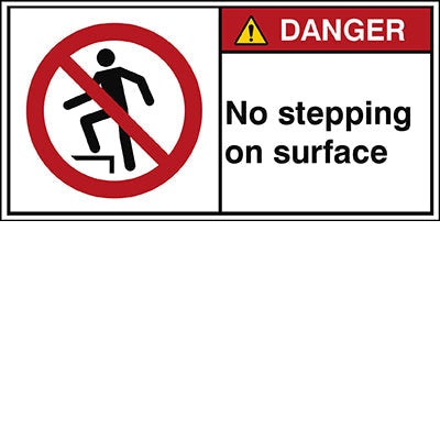 Brady P/P019/En221-Peul-100X50/1-B ISO Safety Sign - No stepping on surface 302895