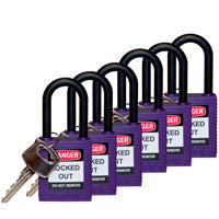 Brady Sfty Padlock Nylon 38Mm Sha Purple 6/Pac Safety Padlocks - Nylon Shackle 813640