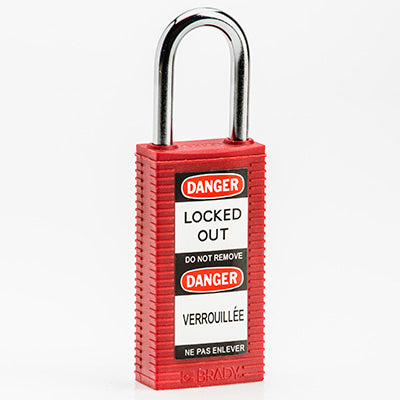Brady Safety Padlock Lb 38Mm St Sha Kd Red/6 Safety Padlocks - Long Body 834464
