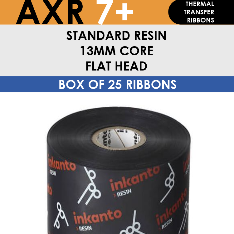 AXR 7+ T48146IO Inkanto Resin Transfer Ribbon 104mm x 74m Outside Wound Black