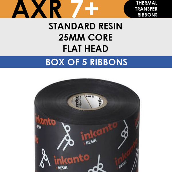 AXR 7+ T24014IO Inkanto Resin Transfer Ribbon 154mm x 450m Inside Wound Black