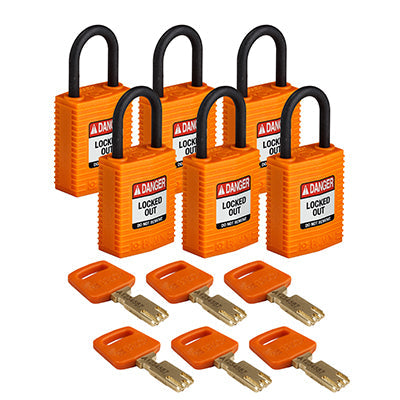 Brady Cpt-Org-25Pl-Kd6Pk SafeKey Padlocks - Compact 150212