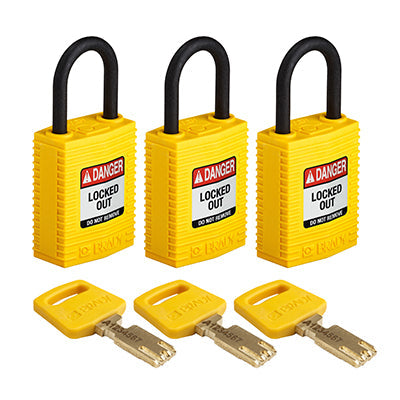 Brady Cpt-Ylw-25Pl-Ka3Pk SafeKey Padlocks - Compact 150190