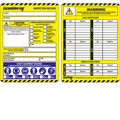 Brady Ent-Etsi-Std-E-50 Excavation-tag Inserts 198477