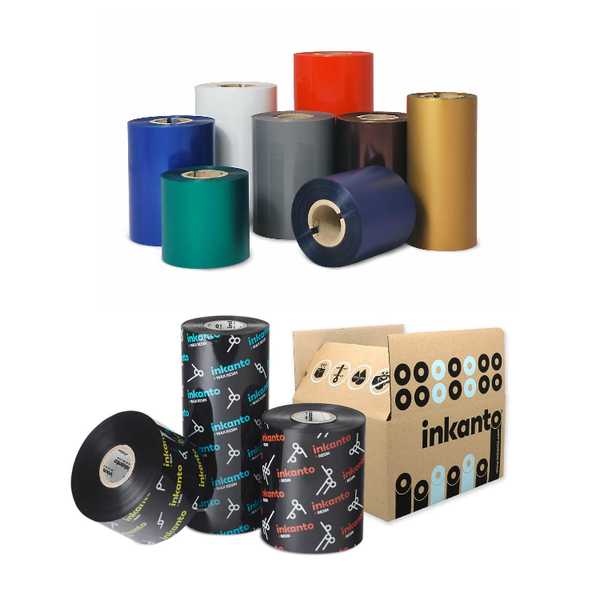 APR 560 T64212IO Inkanto Wax/Resin Thermal Transfer Ribbon 110mm x 300m Outside Wound Blue
