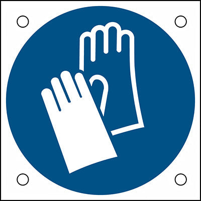 Brady M/M009/Nt/Alu05-50X50-1 ISO Safety Sign - Wear protective gloves 302681