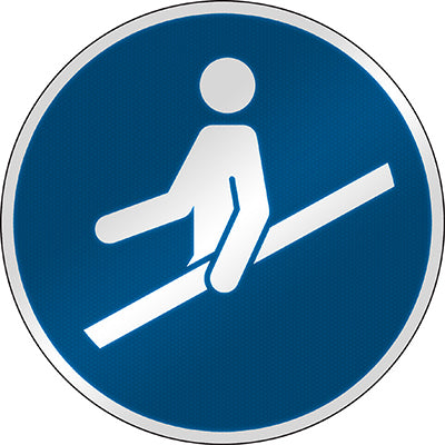 Brady M/M012/Nt/Rfl-Dia395-1 ISO Safety Sign - Use handrail 303103