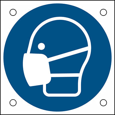 Brady M/M016/Nt/Alu05-50X50-1 ISO Safety Sign - Wear a mask 302685