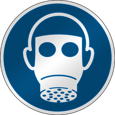 Brady M/M017/Nt/Rfl-Dia395-1 ISO Safety Sign - Wear respiratory protection 303128