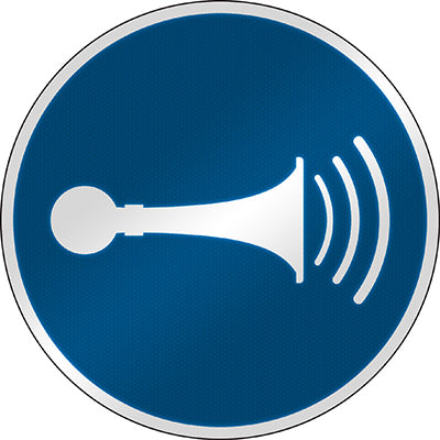 Brady M/M029/Nt/Rfl-Dia395-1 ISO Safety Sign - Sound horn 303188