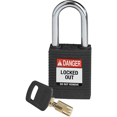 Brady Nyl-Blk-38St-Kd SafeKey Padlocks - Nylon 150234