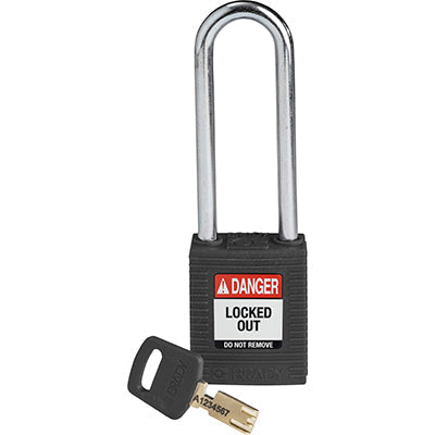 Brady Nyl-Blk-76St-Kd SafeKey Padlocks - Nylon 150274