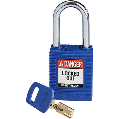 Brady Nyl-Blu-38St-Kd SafeKey Padlocks - Nylon 150251