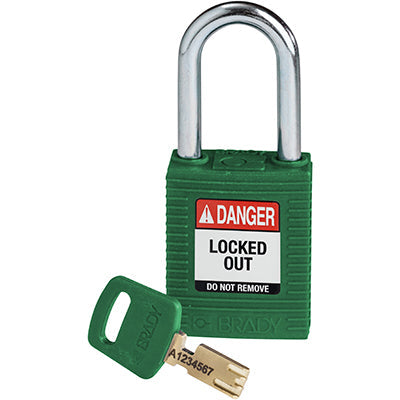 Brady Nyl-Grn-38St-Kd SafeKey Padlocks - Nylon 150368