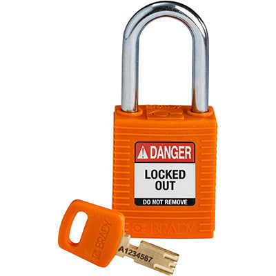 Brady Nyl-Org-38St-Kd SafeKey Padlocks - Nylon 150320