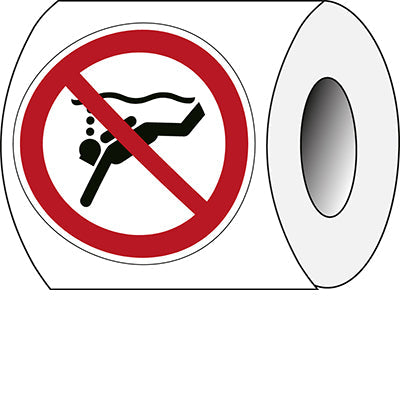 Brady P/P051/Nt/Pe-Dia100-250 ISO Safety Sign - No sub-aqua diving 239223