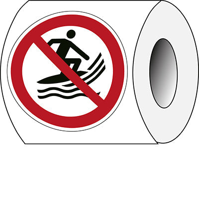 Brady P/P059/Nt/Pe-Dia50-250 ISO Safety Sign - No surf craft 240735