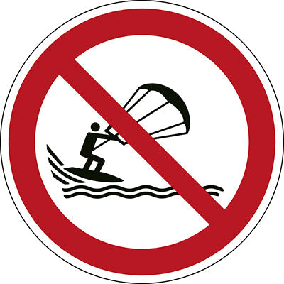Brady P/P065/Nt/Alu-Dia315-1 ISO Safety Sign - No kite surfing 241498