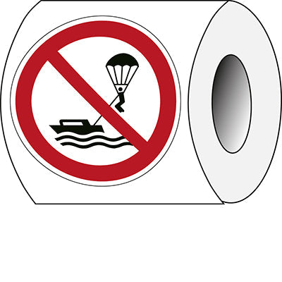 Brady P/P066/Nt/Pe-Dia100-250 ISO Safety Sign - No parasailing 300125