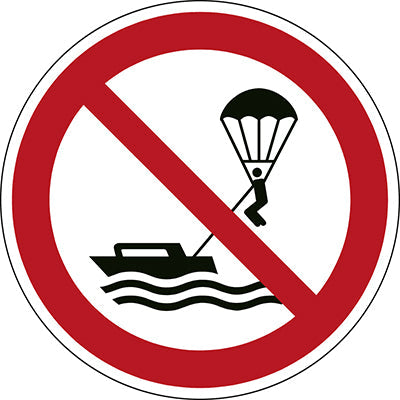 Brady P/P066/Nt/Pe-Dia30-15 ISO Safety Sign - No parasailing 300122