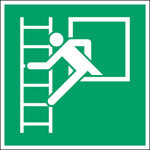 Brady Pic E016-318X318-Vpvc-Crd/1 ISO Safety Sign - Emergency window with escape ladder 816050