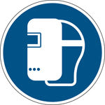 Brady Pic M019-Dia 315-Pe-Crd/1 ISO Safety Sign - Wear welding mask 820657