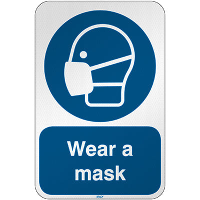 Brady M/M016/En270/Rfl-390X590-1 ISO Safety Sign - Wear a mask 303124