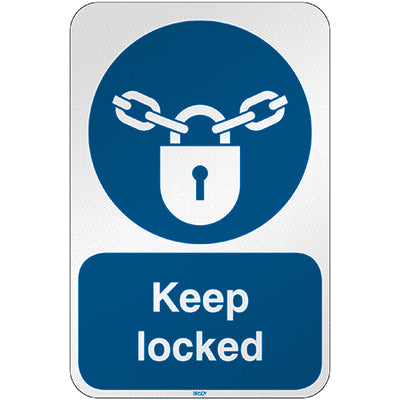 Brady M/M028/En42/Rfl-390X590-1 ISO Safety Sign - Keep locked 303184