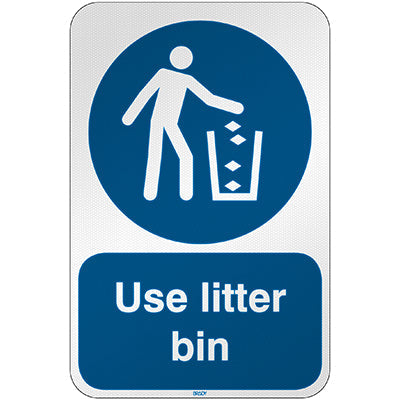 Brady M/M030/En405/Rfl-390X590-1 ISO Safety Sign - Use litter bin 303194