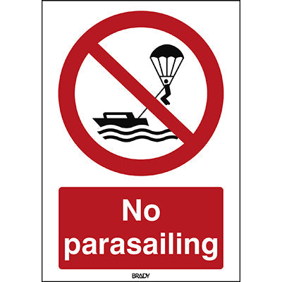 Brady P/P066/En484/Pp-148X210-1 ISO Safety Sign - No parasailing 300111
