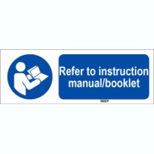 Brady Sten M002-450X150-Pp-Crd/1 ISO 7010 Sign - Refer to instruction manual/booklet 818191