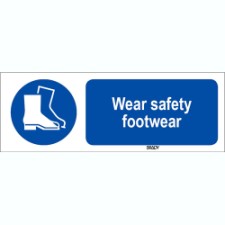Brady Sten M008-150X50-Pe-Crd/1 ISO 7010 Sign - Wear safety footwear 819074