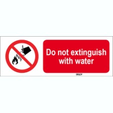 Brady Sten P011-297X105-Al-Crd/1 ISO 7010 Sign - Do not extinguish with water 823263