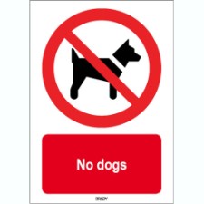 Brady Sten P021-148X210-Al-Crd/1 ISO 7010 Sign - No dogs 824600