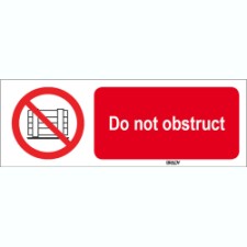 Brady Sten P023-450X150-Pe-Crd/1 ISO 7010 Sign - Do not obstruct 824888