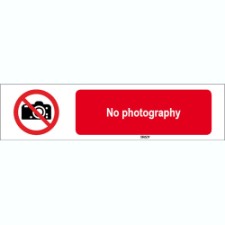 Brady Sten P029-297X74-Pe-Crd/1 ISO 7010 Sign - No photography 825780
