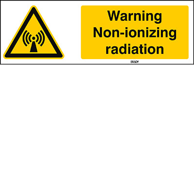 Brady Sten W005-150X50-Pe-Crd/1 ISO 7010 Sign - Warning; Non-ionizing radiation 827116
