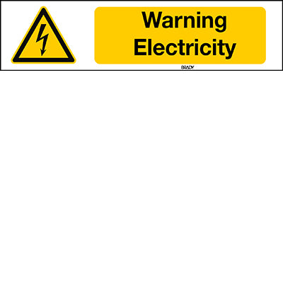 Brady Sten W012-297X74-Pp-Crd/1 ISO 7010 Sign - Warning; Electricity 828161