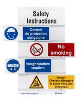 Brady Slider Title-Pp-450X150mm-En290 Safety Sliders - SAFETY INSTRUCTIONS Title 195910