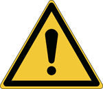Brady W/W001/Nt-Sa-Tri 10/54-B General warning sign - ISO 7010 139003